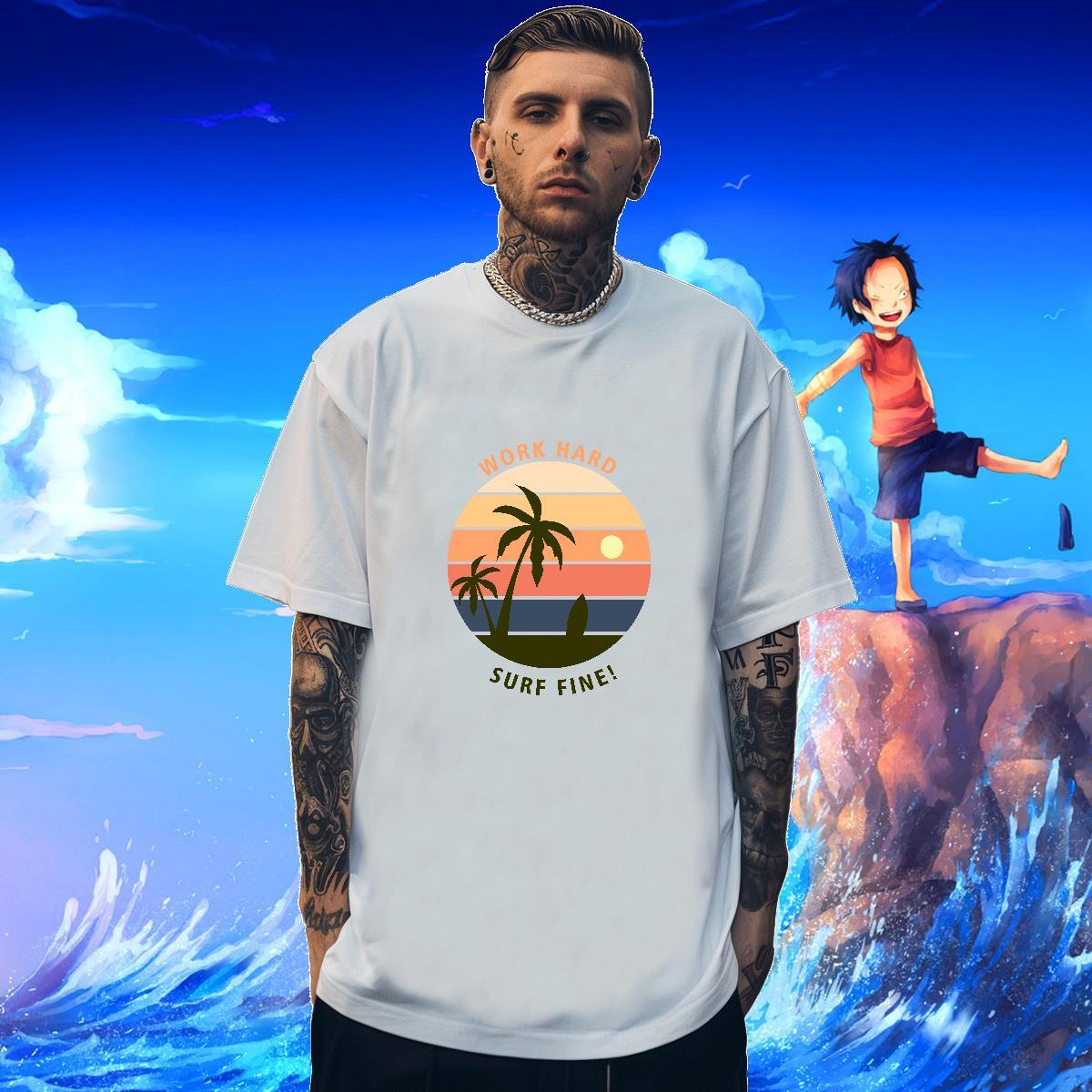 Designer Mens Tshirts Hip Hop 100% Cotton 230g Custom Cartoon Short Sleeve O-Neck sea T Shirt For Man Fashion Tee Shirt