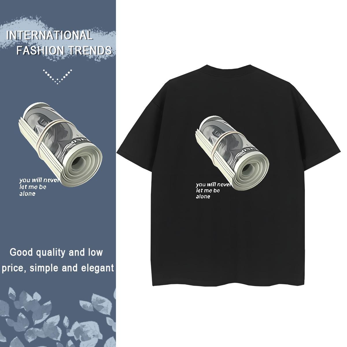Fashion New Womens T Shirts 100% Cotton 230g Round Neck Short Sleeve Summer Casual money Women Tees Free Shipping Cartoon Anime Clothes Shirt