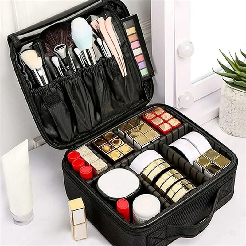 Makeup Bag for Women Travel Waterproof Necessary Beauty Brush Embroidery Tool Storage Cosmetic Case Professional Makeup Box 240821