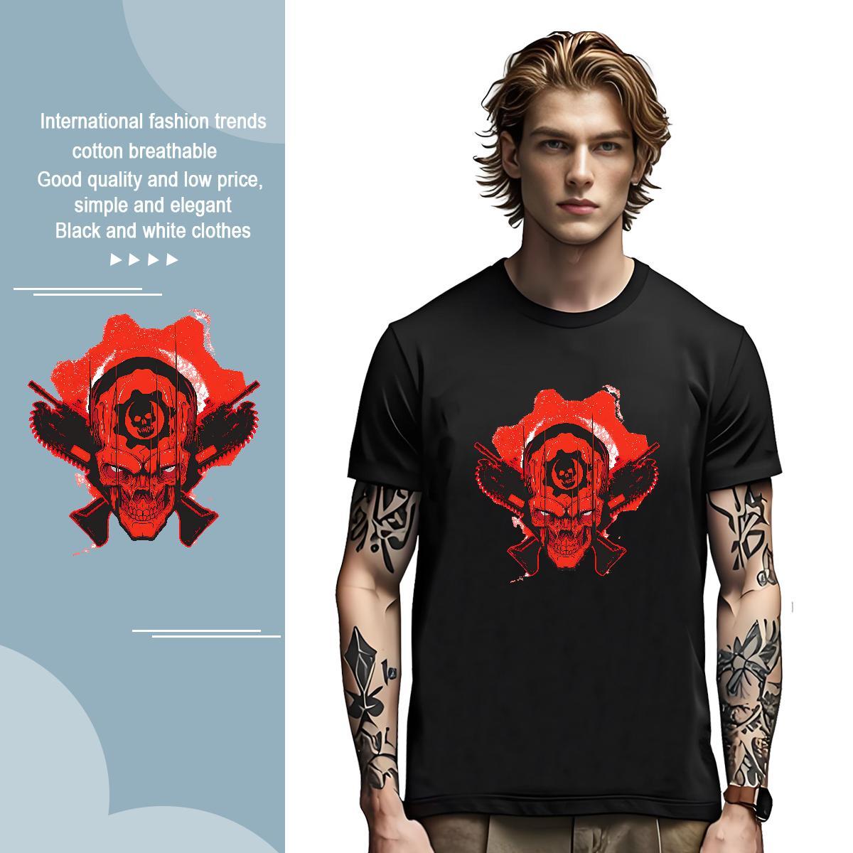 Designer Fashion skull Tshirt for Man Woman 230g Pure Cotton T Shirt For Man Custom Anime Beach Breathable Short Sleeve Unisex Top Tees