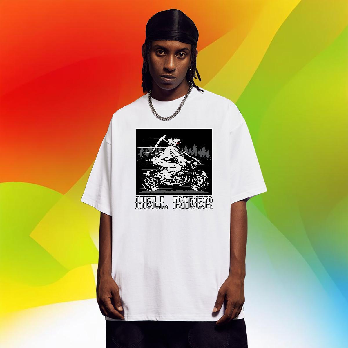 Loose Men T Shirts 230g Pure Cotton Motorcycle Street Custom Printing Short Sleeve O-Neck Men Clothes T-Shirt Fashion Design Tops Tees