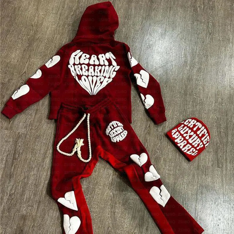 Y2K Hoodie Hip hop Streetwear Foam Heart Letter Print Letter print Pullover Men women Sweatshirt Harajuku Gothic Oversize Hooded 240821