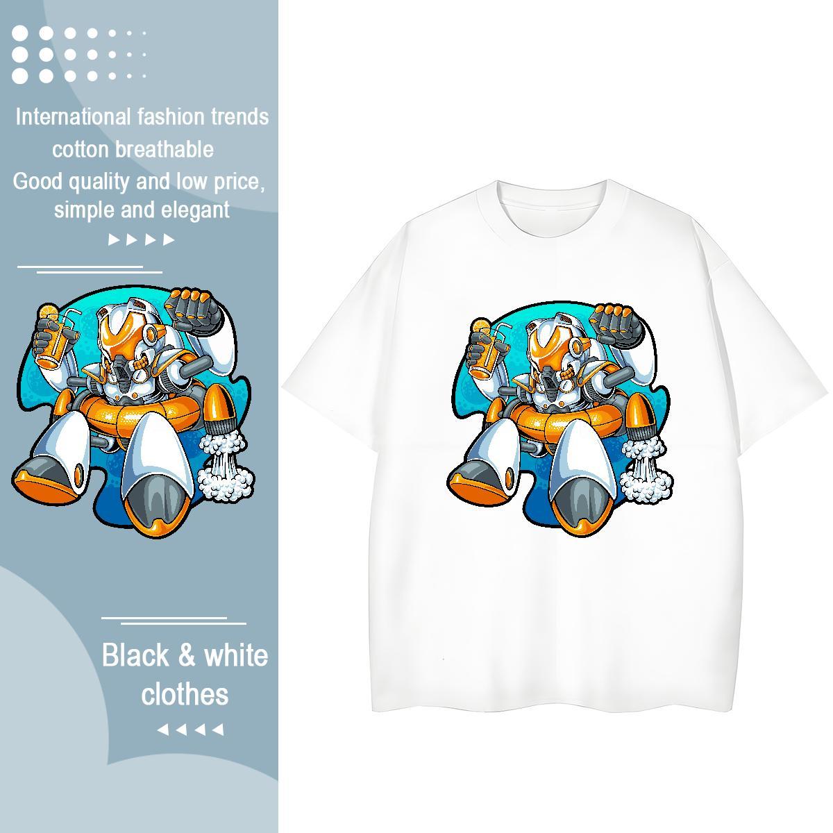 2024 Woman T Shirts Crew Neck 230g Cotton Lady T shirt DIY Anime ET High Street Hip Hop Nice Tees Shirts