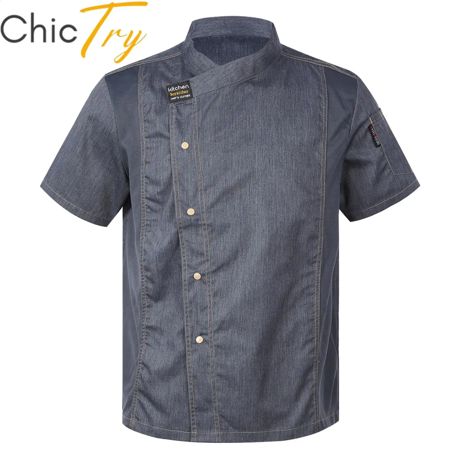 Mens Womens Unisex Chef Shirt Adults Kitchen Work Uniform Chef Coat Cook Jacket el Restaurant Canteen Cake Shop Cafe Costume 240814