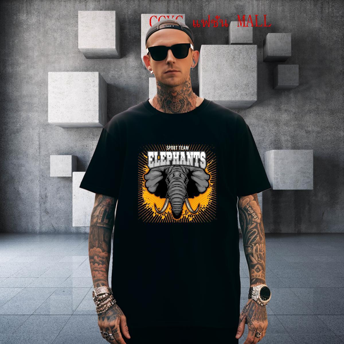 Loose Fit elephant T-Shirts for Men Street Wear Tshirt for Man Woman 100% Cotton 230g Classic Breathable Crew Neck Oversized 4XL Top Tees