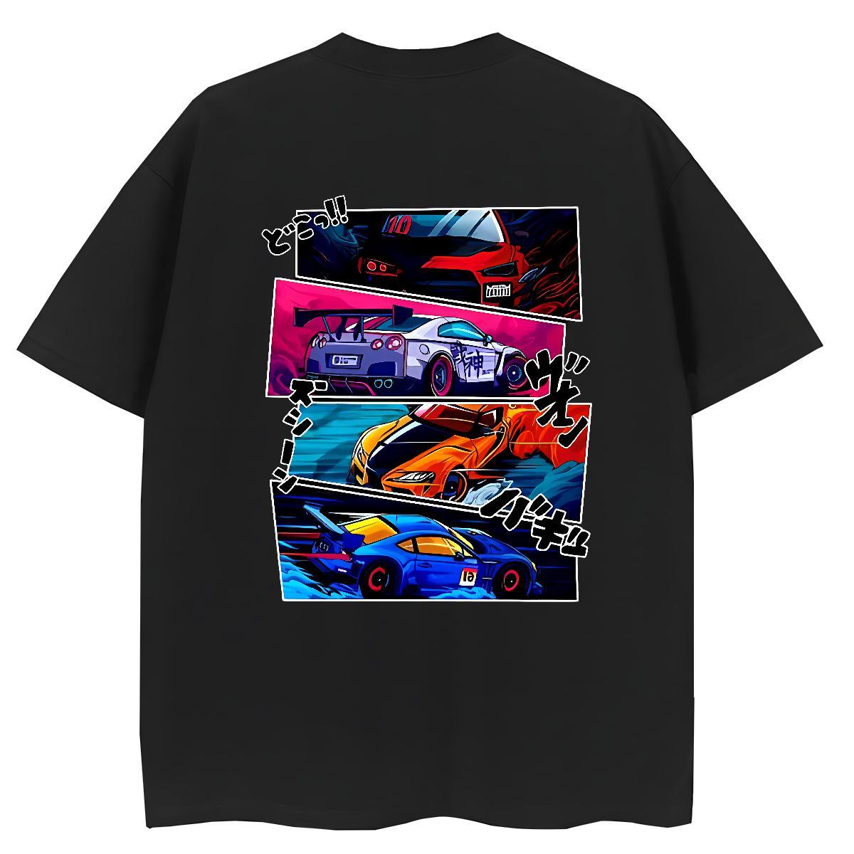 Fashion Casual Women T Shirts 230g 100% Cotton Breathable Soft High Street Hip Hop car Lady T shirt Free Shipping DIY Anime Top Shirts