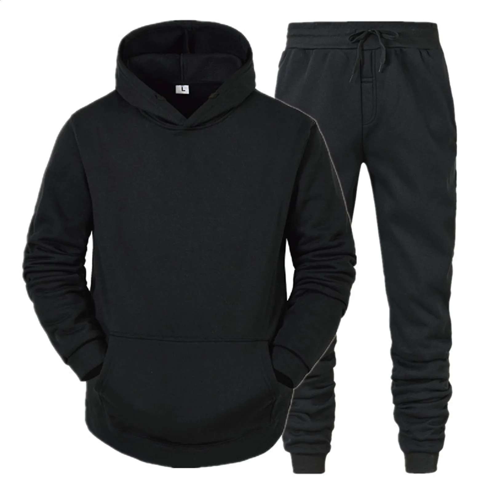 autumn and winter mens pants set Tracksuit hoodiepants 2PCS fashion trend hiphop Y2K clothing sportswear 240827
