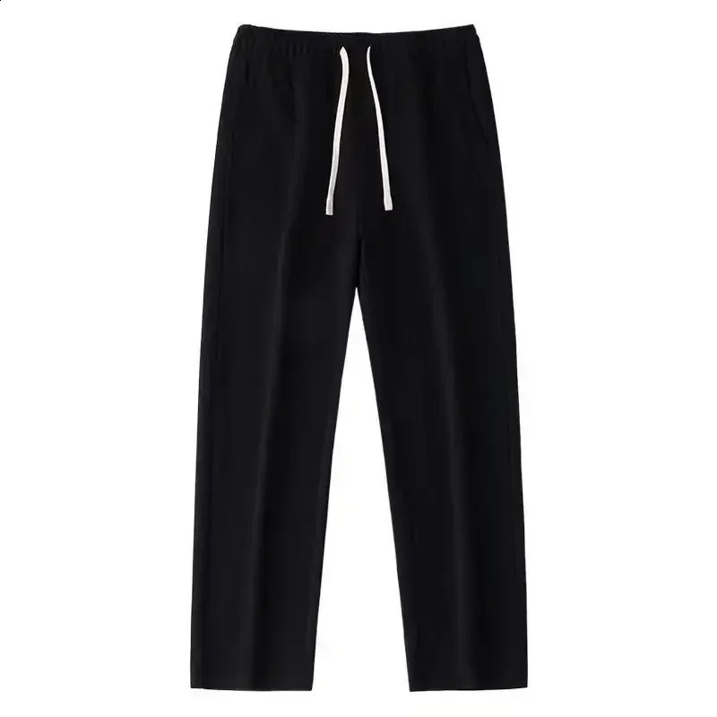 Casual Men Sweatpants Breathable Fashion Sportswear Drawstring Wide Leg Straight Track Pants Cotton Casual Loose Trousers Male 240822