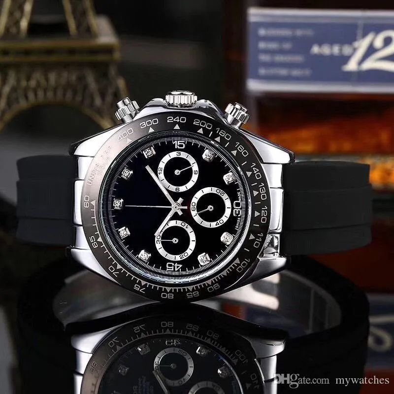 Elegant Men's Watch 42mm Designer Chronograph Wristwatch with Rubber Band - Ideal for Special Occasions