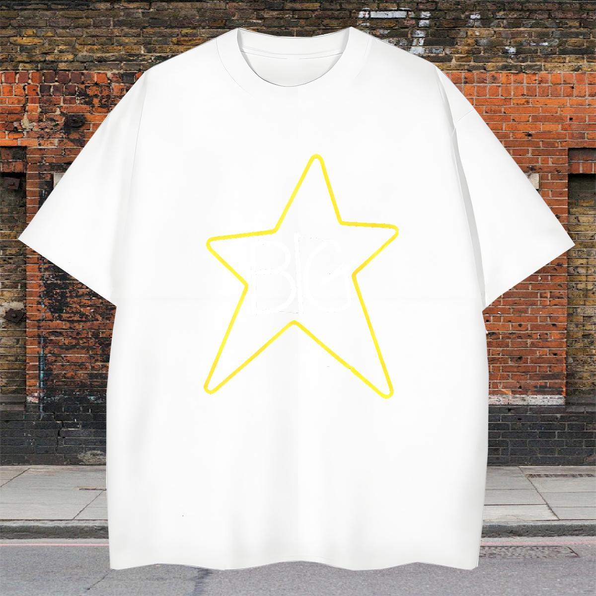 Wholesale Men Tops Tees Street 230g 100% Cotton DIY Printed O Neck Short Sleeves letter T shirt Classic Casual Wear