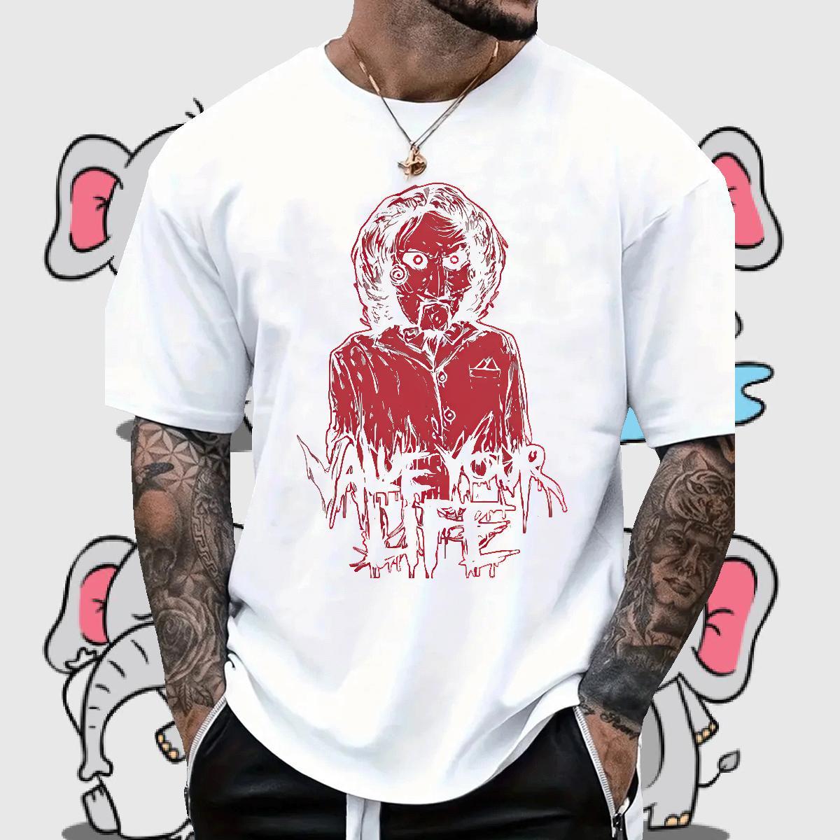 Fashion Designer Men Tshirts 230g 100% Cotton Anime Printing Street skull Breathable Mens T Shirts Cool Customized Print Tops