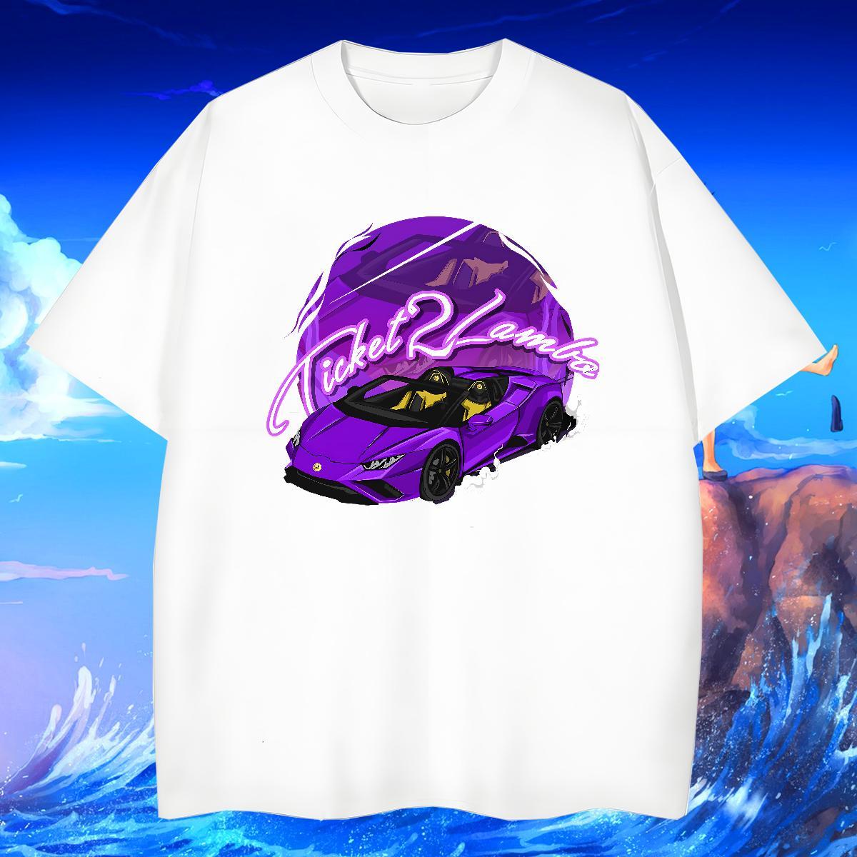 Brand Couples T Shirts Daily Outfit 100% Cotton 230g Custom Anime O-Neck Short Sleeve car T shirt Designer Top Tees