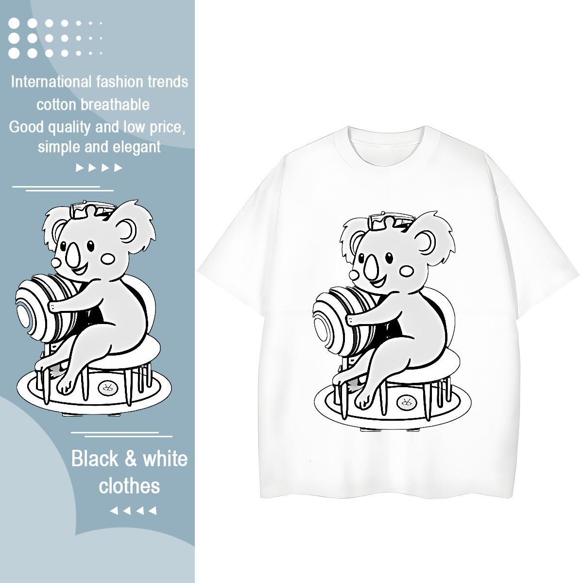 Brand T-Shirts for Women Breathable Short Sleeve 100% Cotton 230g Womens Tshirts Plus Size Cartoon bear Casual Female Tops