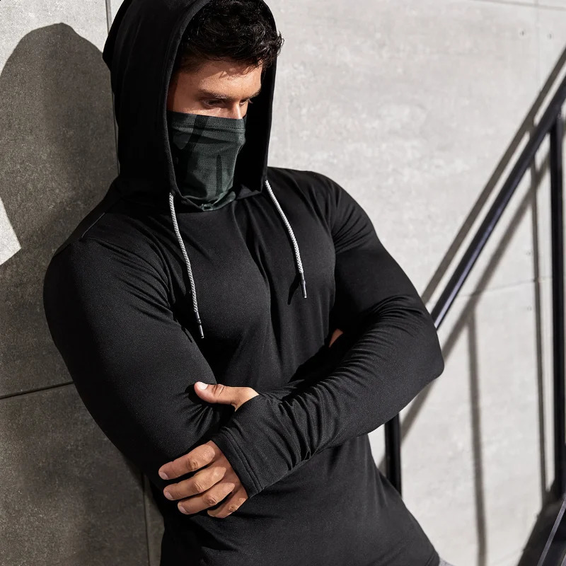 Men Longsleeved Tshirt Sun Protection Hooded Shirt Casual Sports Breathable Hiking Go Fishing Shirts UVProof Solid Color TOPS 250122