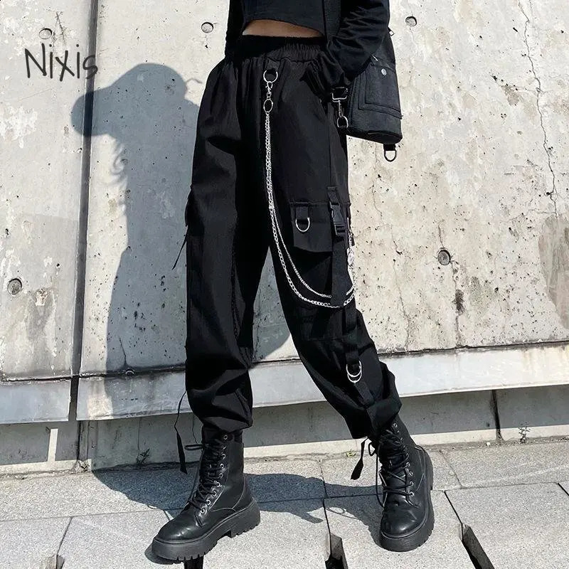 Plus Size Cargo Pants Women Summer Thin Black Nine-point Trousers Korean Fashion Streetwear Oversized Bottoms Female Y2K Clothes 240821