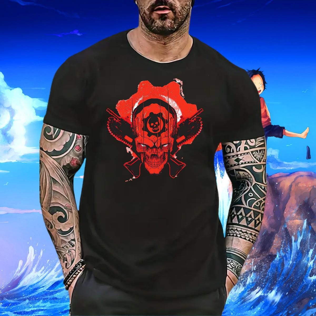 DIY Customized Mens Tshirts 230g Pure Cotton Hip Hop Street gun Short Sleeve Soft Men T Shirts Free Shipping Oversized Polos