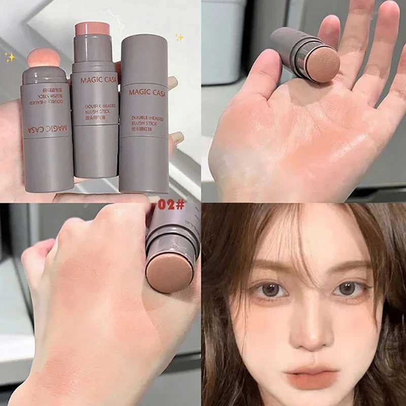 Double Head Sponge Facial B Stick Waterproof Multi-purpose Eyes lips Cheek B Balm Cream Matte Finish Makeup Contour PenXJ241225