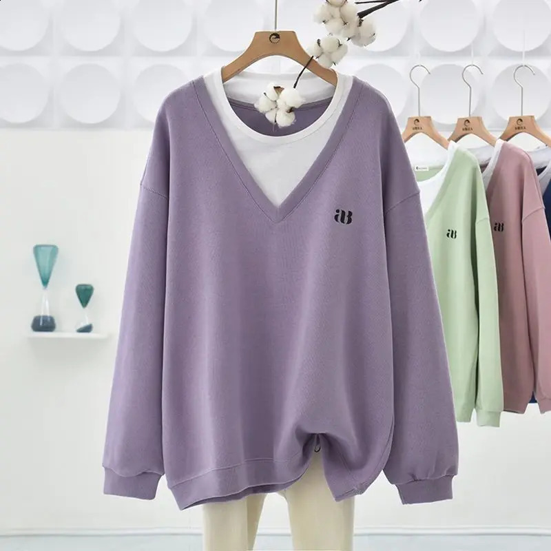 Fashion Autumn Winter Two Pieces Letter Sweatshirts Classic Long Sleeve Casual ONeck Loose Full Match Women 240821