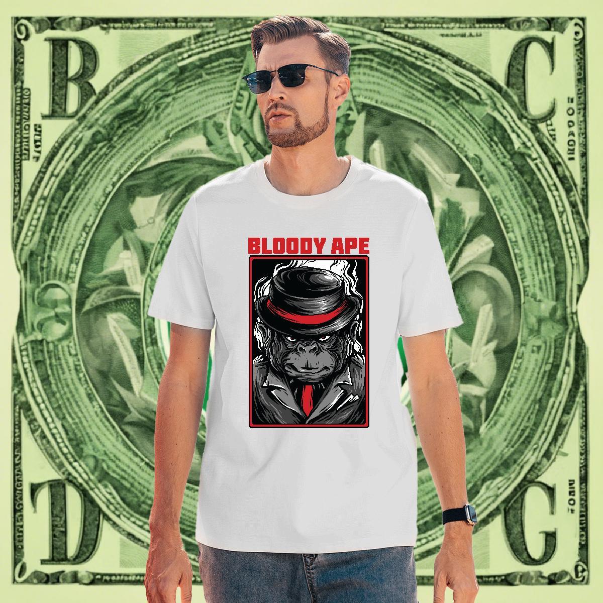 High Quality Tshirts Casual Daily Wear 100% Cotton 230g Custom Anime Breathable Short Sleeve orangutan T Shirts Men DIY Polos