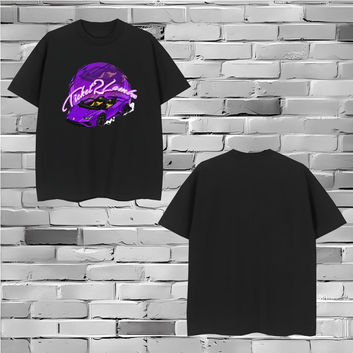 Loose car T Shirt For Man Hip Hop Street Men Clothes T-Shirt 230g Cotton Customized Round Neck Short Sleeve DIY Anime Tee Shirt