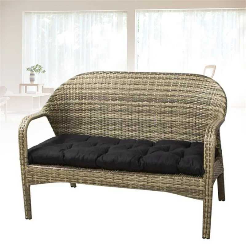 1Pcs Outdoor Garden Bench Cushion Solid Color Thicken Sun Chair High Back Cushion Non-slip Tatami Sofa Stool CushionXJ240821