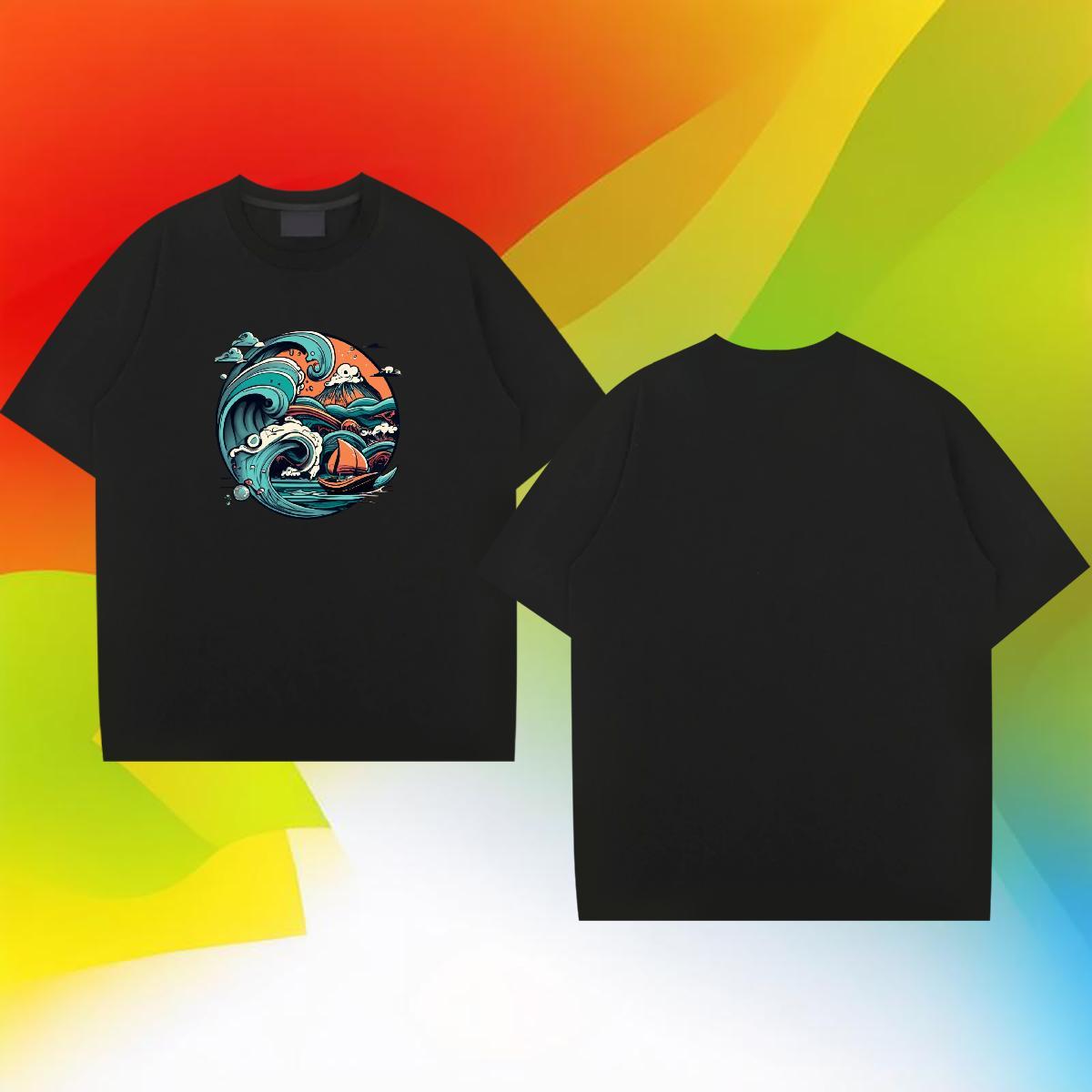 Soft Men Tees Daily Outfit 100% Cotton 230g Custom Anime Breathable Short Sleeve beach T shirt New Top Tees
