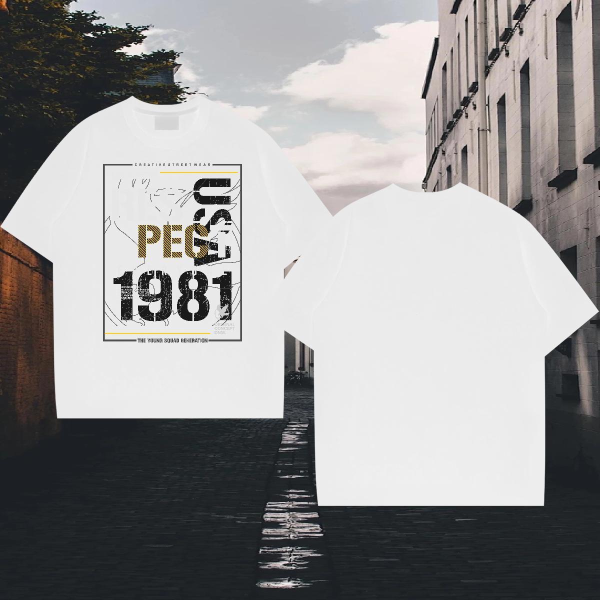 Unisex Mens Tshirts Outdoor 230g Cotton Cartoon Printing L-4XL Short Sleeve O-Neck letter Men T Shirts DIY Customized Top Tees