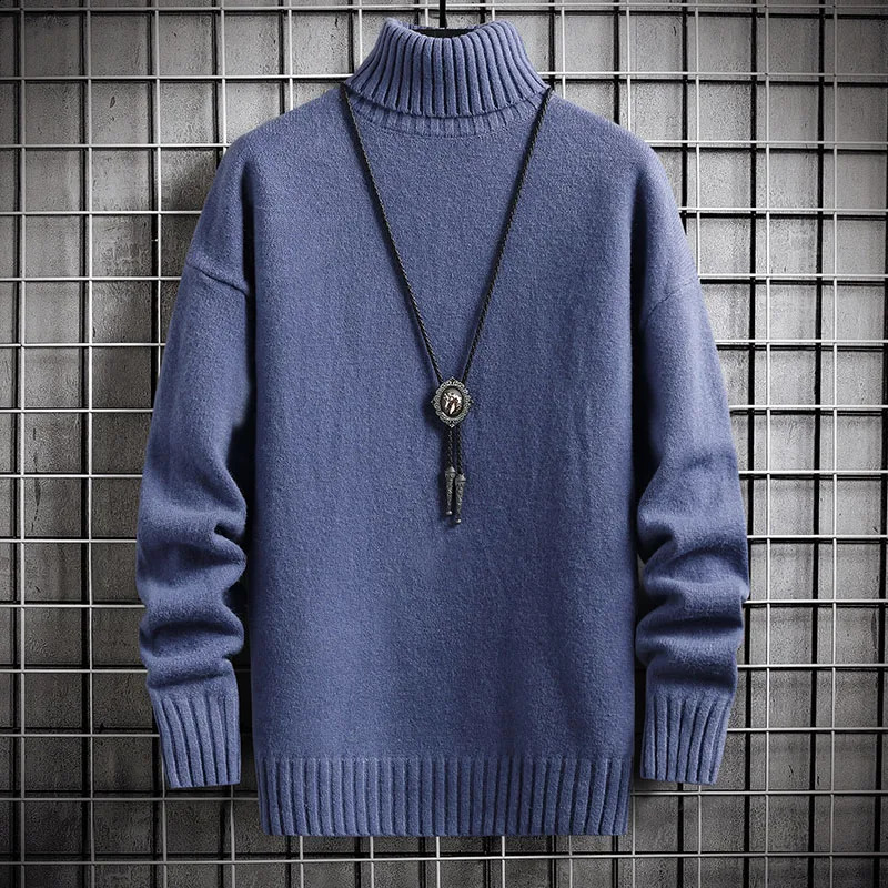 Winter Mens Turtleneck Cashmere Sweater Trend Plush Thickening Bottoming Sweater Solid Color Casual Fashion Male Warm Pullovers 240821