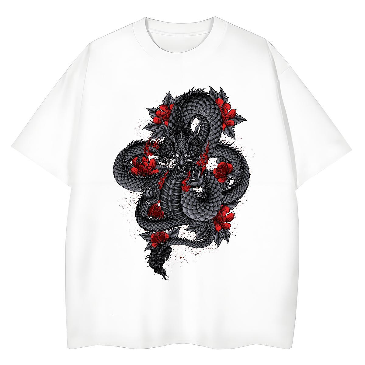 Loose Couples T Shirts Daily Outfit 230g Pure Cotton Custom Print Oversized Crew Neck Breathable ferocity T shirt New Arrival Wear
