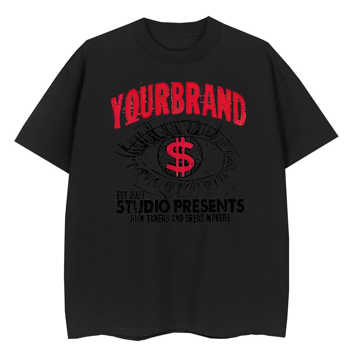 Classic Men Tees Spring Summer 230g Cotton Custom Big Size Breathable Short Sleeve eyes Mens T Shirts Fashion Designer Clothes