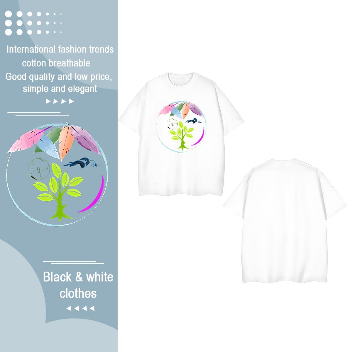 2024 T-Shirts for Women Round Neck Short Sleeve 230g 100% Cotton Women Tees Oversized tree Casual High quality Tees Shirts