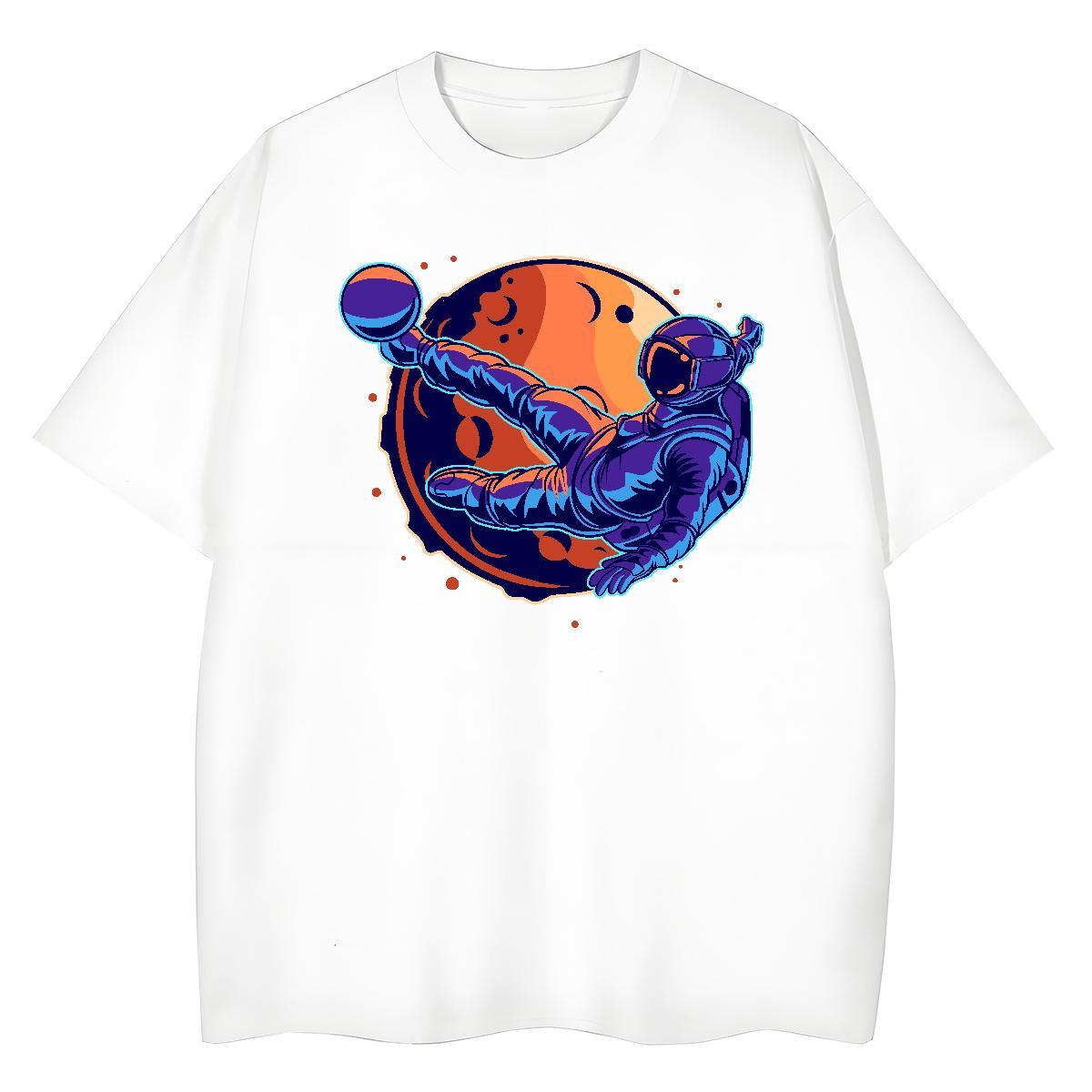 High quality Women Tees 230g Cotton cosmonaut Hip Hop T-Shirts for Women Breathable Short Sleeve Custom Printed Tops