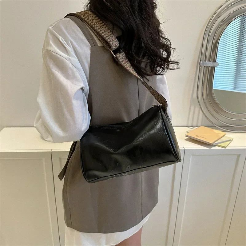 Vintage PU Leather Boston Women Small Handbag and Purse Fashion Crossbody Bag Female Casual Travel Pillow Shoulder 240821
