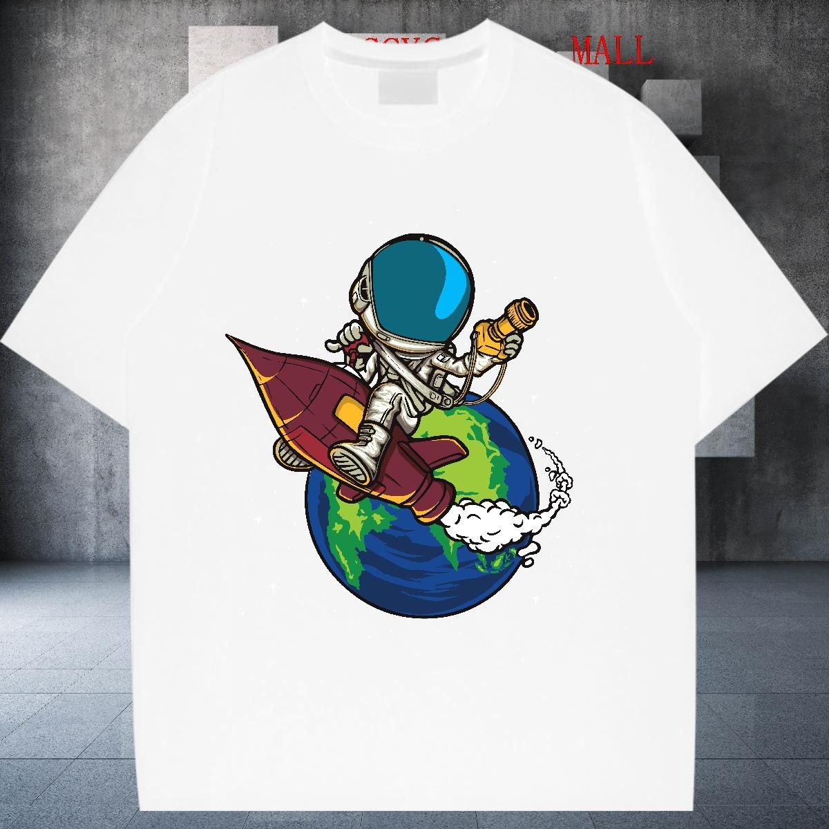 Designer Nice Women Tshirts 230g Cotton cosmonaut Sport Womens T Shirts Breathable Soft Anime Print Tees Shirts
