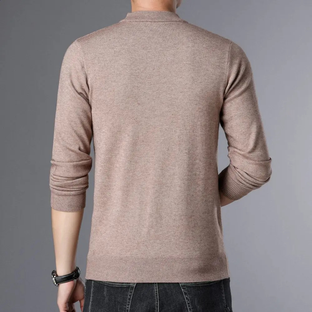 COODRONY Mens Fashion Simple Warm Half High Neck Sweater High Quality Comfortable Long Sleeve T-shirt Gift for Boyfriends W5685 240821