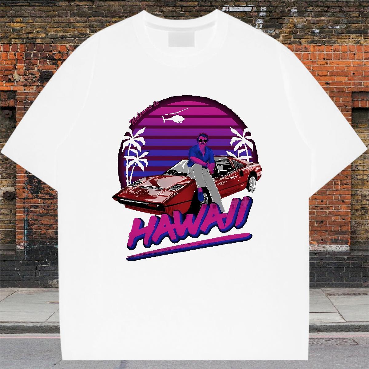 Soft Men Clothes T-Shirt Home Outdoor 230g 100% Cotton DIY Printed Breathable Crew Neck car T-Shirts DIY Customized Tees