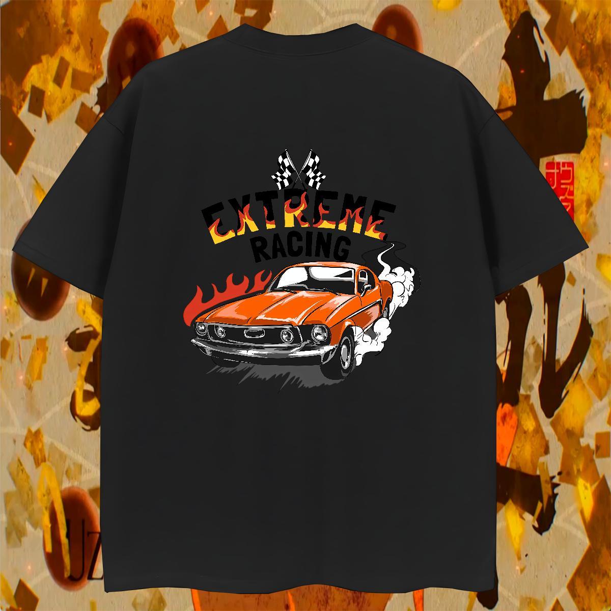 Unisex Men Tees Sports Casual 230g Pure Cotton Graphic Breathable car T Shirt For Man Fashion New Wear