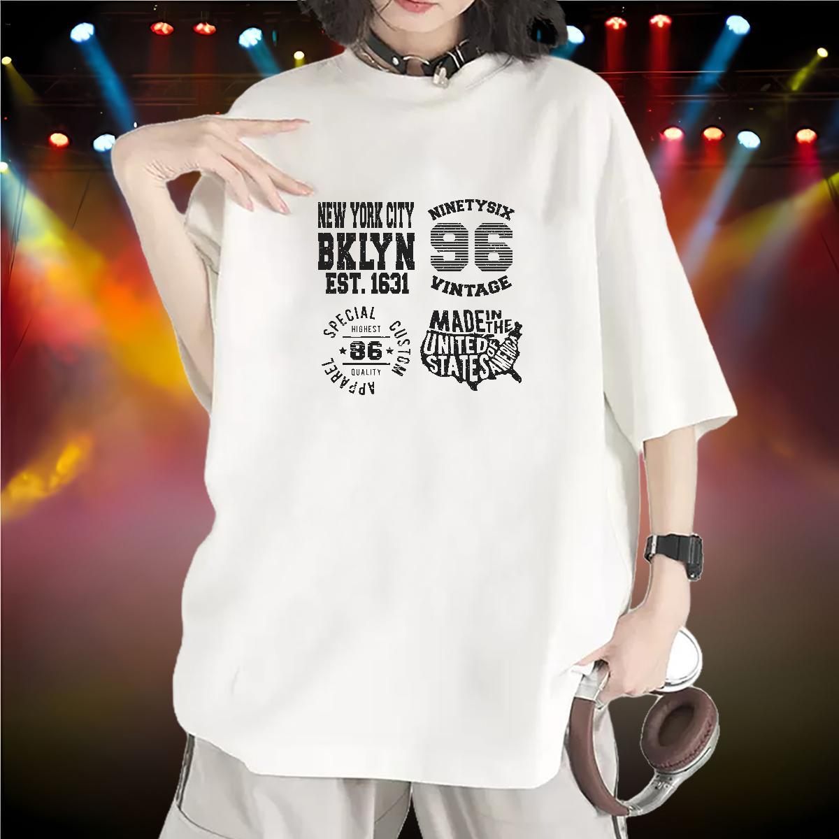 Brand Woman Tshirt 230g 100% Cotton letter Street T-Shirts Breathable Graphic Top Shirts