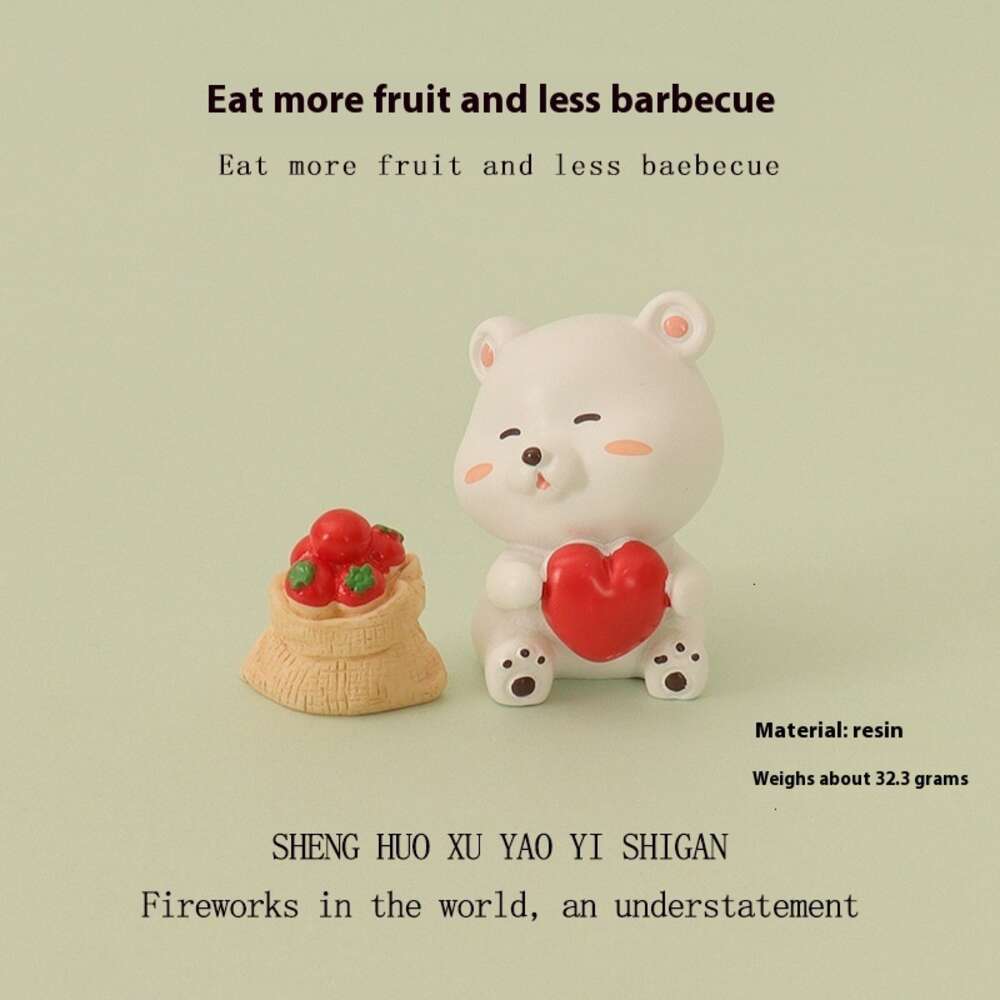 Cartoon Mini Ins Love Bear Fruit Micro Landscape Creation Baby House DIY Accessories Home Desktop Decoration
