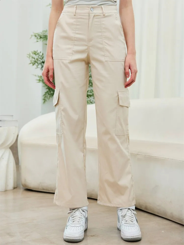 Cargo Pants Women High Waist Straight Baggy Trousers Casual Wide Leg Vintage Y2K Streetwear Pocket Fashion Casual Pants 240821