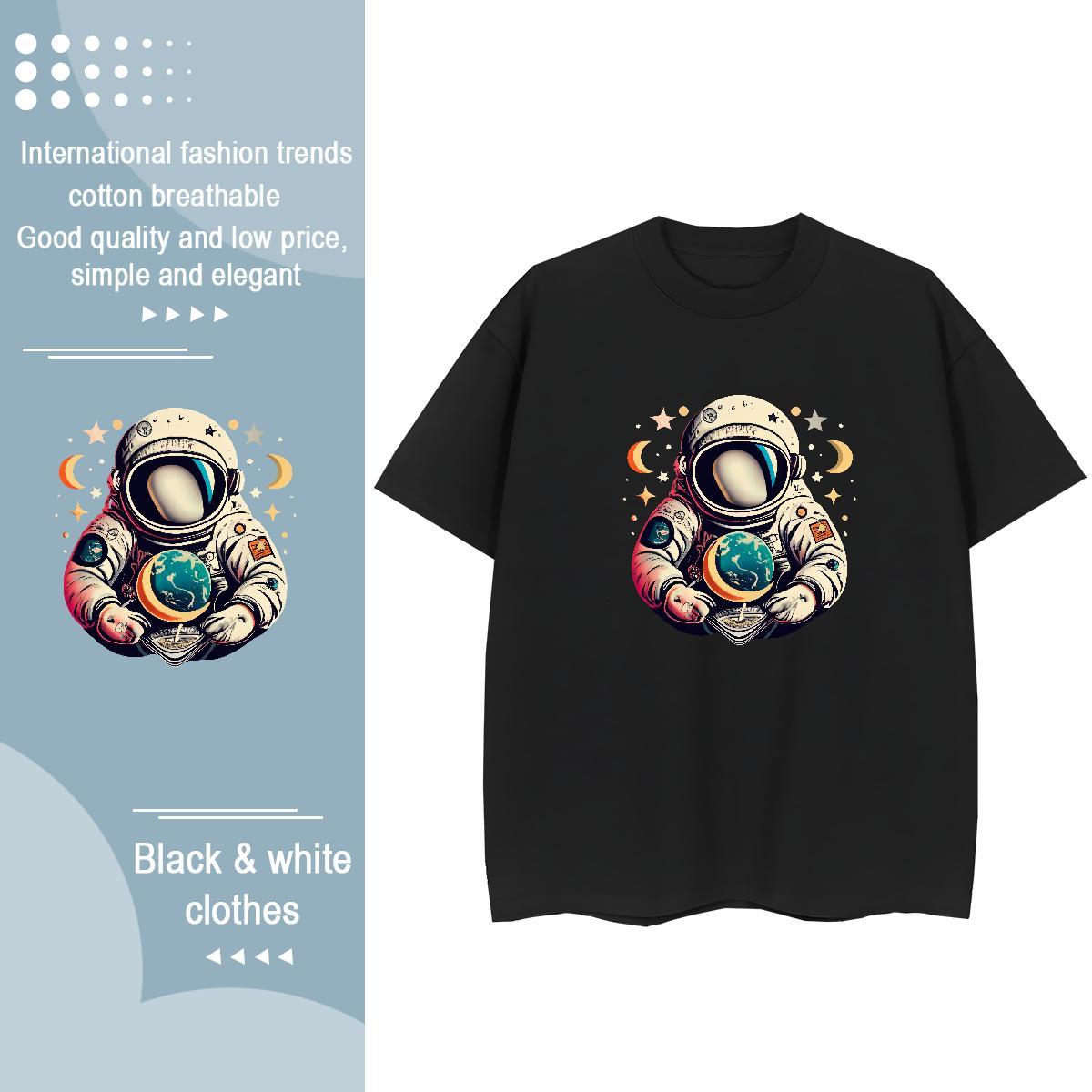 Brand T Shirt For Woman O-Neck Short Sleeve 230g Pure Cotton Women Tshirts Custom Printing spaceman Daily Outfit Free Shipping Tees