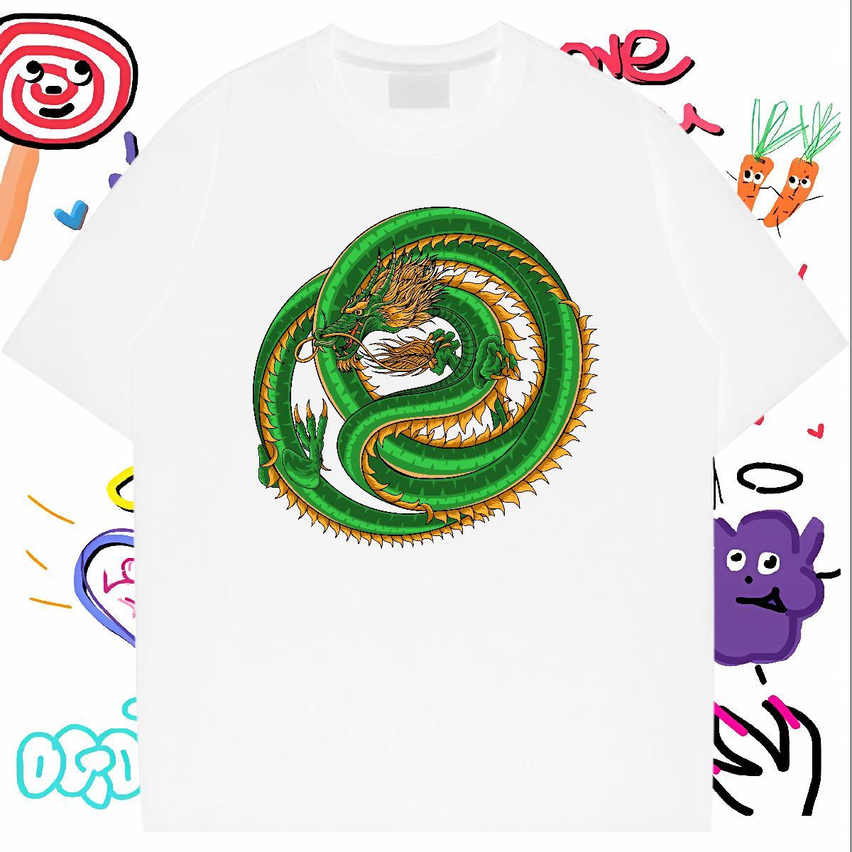 Popular dragon Mens T Shirts High Street Hip Hop Couples T Shirts 230g Pure Cotton 2024 Designer Short Sleeve O-Neck Oversized 3XL 4XL Tees Shirts