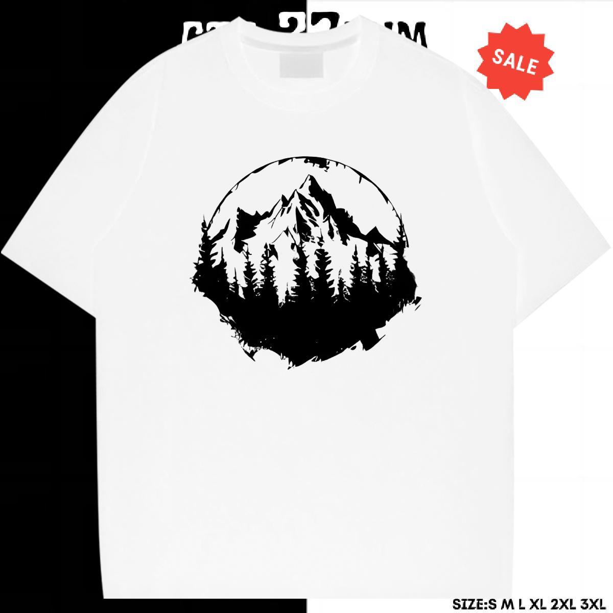 Free Shipping Tshirts Hip Hop Street 100% Cotton 230g DIY Logo Oversized Round Neck Short Sleeve mountains Mens T Shirts New Clothings