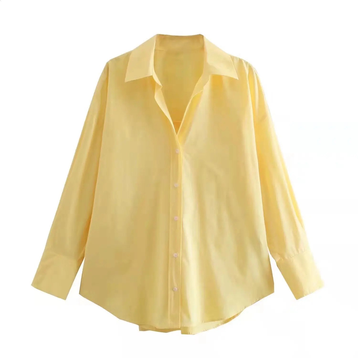TRAF Women Shirt Multicolour Button Up Summer Long Sleeve Top Female Streetwear Oversize Shirts And Blouses 240821