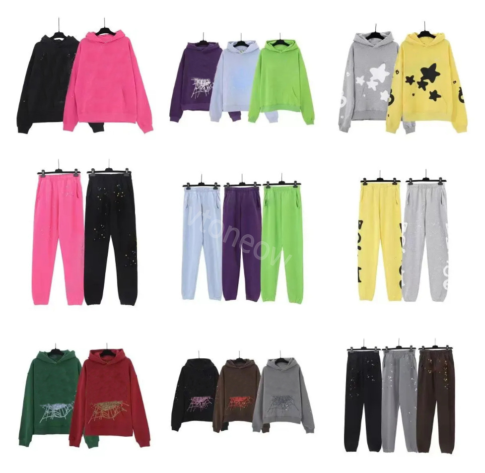 2024 Designer Men's Hoodies Sweatshirts Black Brown Sp 5 Hoodie Sweatshirt Real Photo Tracksuit Web Pullovers Sweatpants Set Loose long Slee