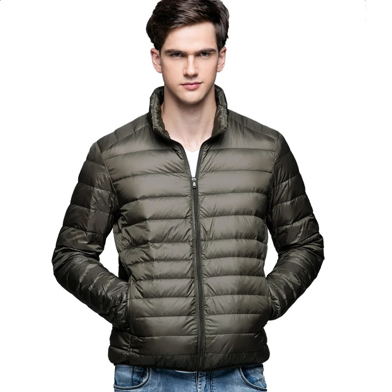 autumn and winter mens duck down jacket ultrathin insulated spring standing collar 240822