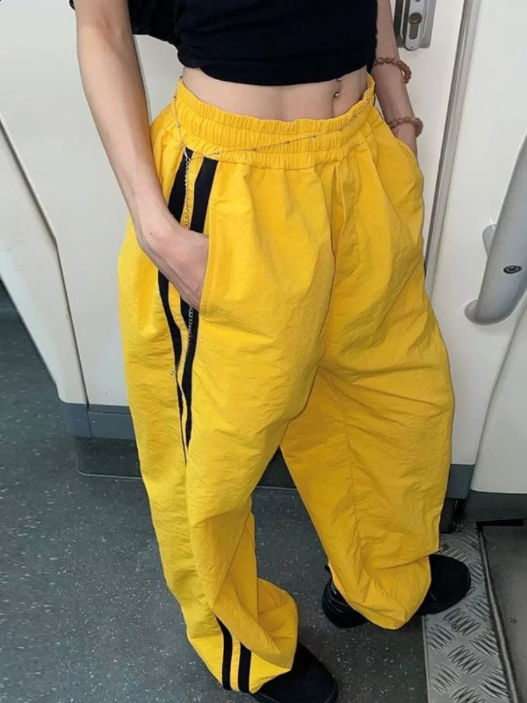 QWEEK Track Sporty Stripped Pants Women Y2k Casual Harajuku Jogging Student School Trousers Autumn Japanese Streetwear 240821