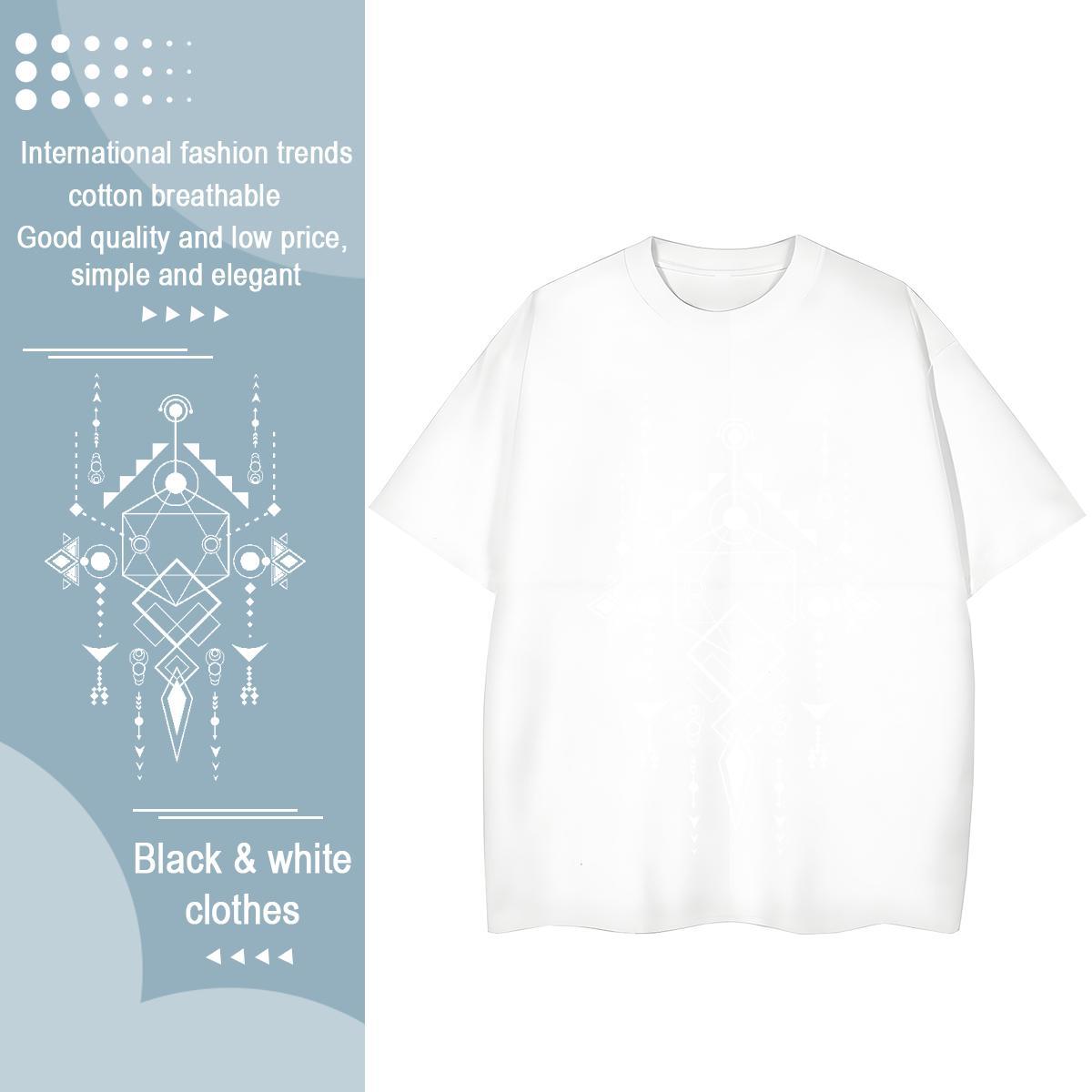 Brand Couples T Shirts 230g 100% Cotton handpainted Casual Beach T-Shirts Short sleeve Soft Black White Tees Shirts