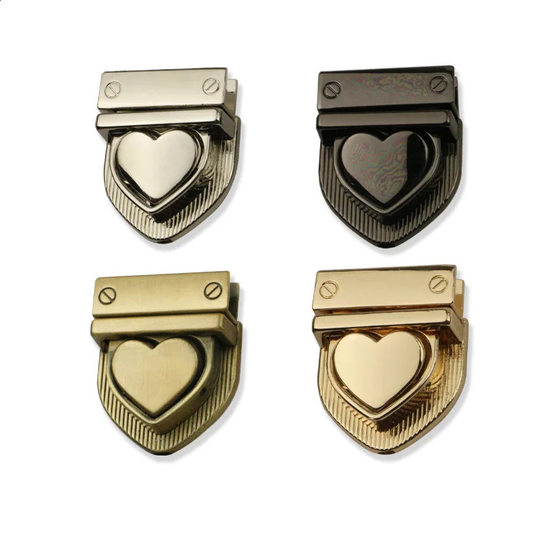 28 * 32mm metal heart-shaped press lock fashion bag switch lock for DIY handbags wallets luggage hardware closure accessories 240821