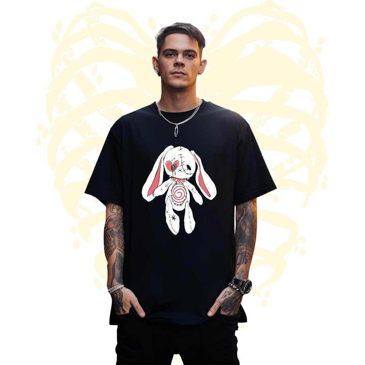 Comfortable Man T Shirts rabbit Crew Neck Breathable Summer Casual DIY Logo Oversized 230g Pure Cotton Men Tees Stylist Polos
